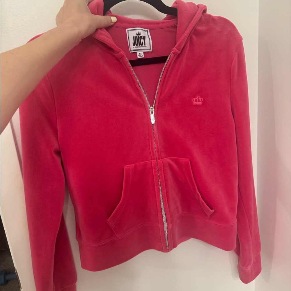 Juicy Couture Pink Zip-Up Hoodie Size M
